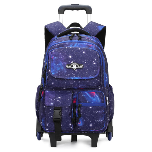 ZHANAO Starry-Sky Rolling Backpacks for Boys Elementary Knapsack Daypack Primary Students Bookbag for kids