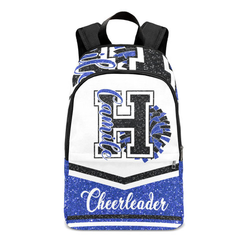 Yeshop Cheerleader Blue Black Personalized Backpack for Teen Boys Girls,Custom Travel Backpack Bookbag Casual Bag Name Gift