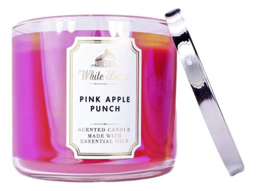 Bath & Body Works White Barn Pink Apple Punch 3 Wick Scented Candle with Essential Oils 14.5 oz / 411 g