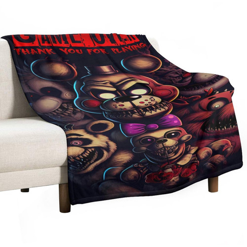 HUMYYTBQ Horror Five Nights at Game Freddy's Blanket Super Ultra-Soft Flannel Throw Bed All Seasons Air Conditioner Blankets for Living Room Couch Sofa Fleece Gifts for Kids Adult 50"x60" HUMYYTBQ Horror Five Nights at Game Freddy's Blanket Super Ultra-Soft Flannel Throw Bed All Seasons Air Conditioner Blankets for Living Room Couch Sofa Fleece Gifts for Kids Adult 50"x60"