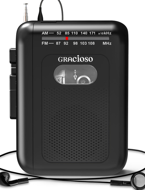 Auto Reverse Walkman Cassette Player: Portable Cassette Recorder Player with AM FM,Headphone,Tape Player with Built-in Mic and Speakers 2AA Battery or USB Power Supply for Home