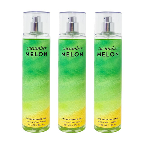 Bath & Body Works Cucumber Melon 3 Pack Fine Fragrance Mist Gift Set - Full Size