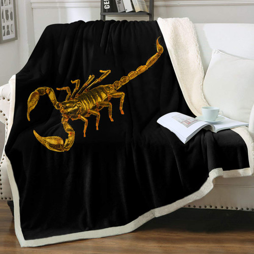Sleepwish Scorpion Soft Fleece Blanket Golden Scorpion Black Sherpa Reversible Warm Throw Blanket for Boys Men (Twin(60"x80")) Sleepwish Scorpion Soft Fleece Blanket Golden Scorpion Black Sherpa Reversible Warm Throw Blanket for Boys Men (Twin(60"x80"))