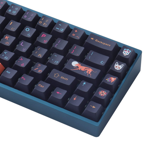 JOMKIZ PBT Keycaps, 146 Keys Mictlan Dye Sublimation Cherry Profile Keycaps Japanese Keycap Set for Cherry MX Switches ISO/ANSI Layout Mechanical Keyboards