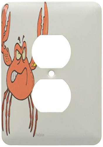3dRose lsp_104009_6 Funny Angry Crabby Red Crab 2 Plug Outlet Cover