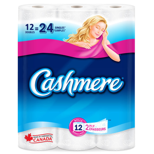 Cashmere Bathroom Tissue 2-Ply Thickness - Soft Toilet Paper | Pack of 12 Double Rolls 242 Sheets per Roll