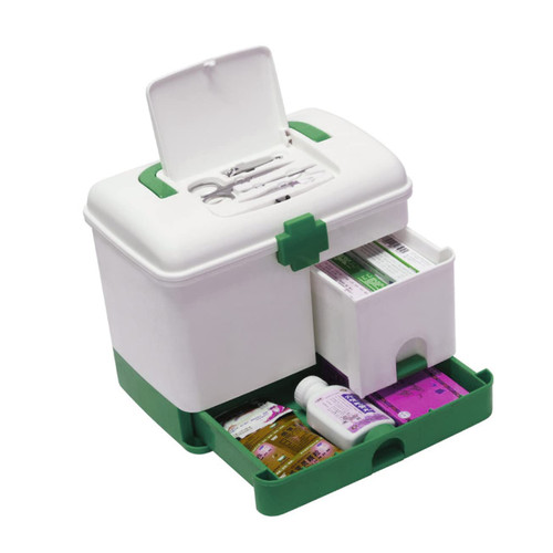 JEWEDECO Tea Container First Aid Case First Aid Storage Organizer Medicine Storage Organizer Pill Containers Emergency Container Kit Bag Emergence Medicine Case Storage Box