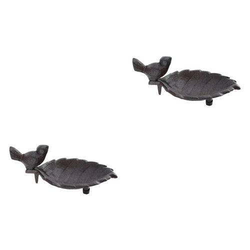 GANAZONO 2 Pcs Cast Iron Bowl Storage Tray Cast Iron Bird Feeder Stand Hummingbird Feeders Cast Iron Bird Feeding Standing Bird Feeder Tool Tray Cast Iron Art Crafts to Feed Food Bowl