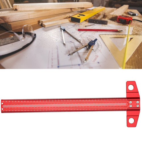 BstXqty T Square Ruler, Aluminum Alloy Removable Woodworking Scriber, Art Framing Drafting Tools, Woodworking Right Angle Measuring Tool(400mm)