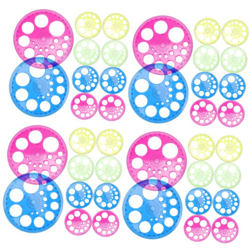 STOBOK 40 Pcs Multipurpose Tool 360 Degree Protractor School Drafting Tool Circular Protractors Circle Protractor Swing Arm Protractor Measuring Office Plastic Ruler Multifunction