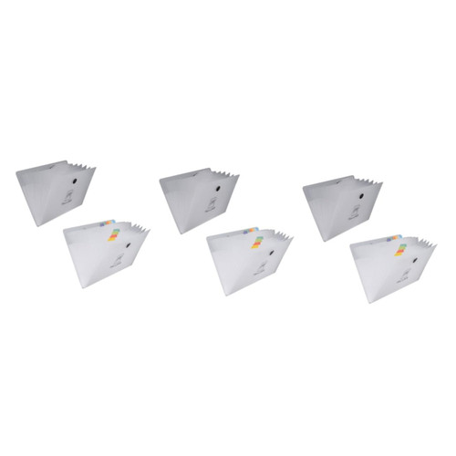 VILLCASE 6 Pcs Folder Organizer Storage Bag File Folder Tabs Pocket Folders Colored File Folders Tier File Folder Office Folders File Folder Organizer Multi-Layer Student Pp File Holder
