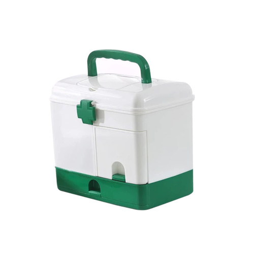 KALLORY Container Tea Container Emergency First Aid Case First Aid Storage Organizer Kit Bag Pill Container Medicine Storage Organizer First-aid Kit Medical Kit Multi-layer