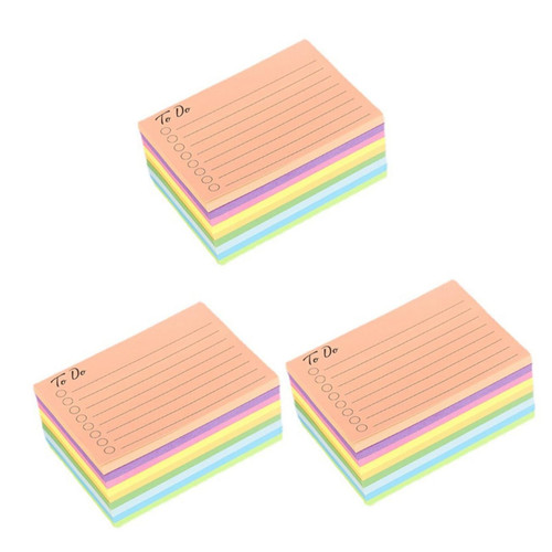 Abaodam 3pcs 9 Colored Sticky Notes Lined Sticky Notes Sticky memo Pads self Sticky Notes self- Adhesive Note Pads Sticking Power memo Pads Fluorescent Paper Office Multifunction