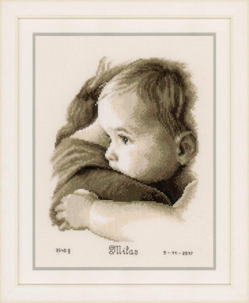 Vervaco Baby Hug On Aida (14 Counted Cross Stitch Kit 8.75"X11.25", 40 x 2 x 20 cm, Assorted