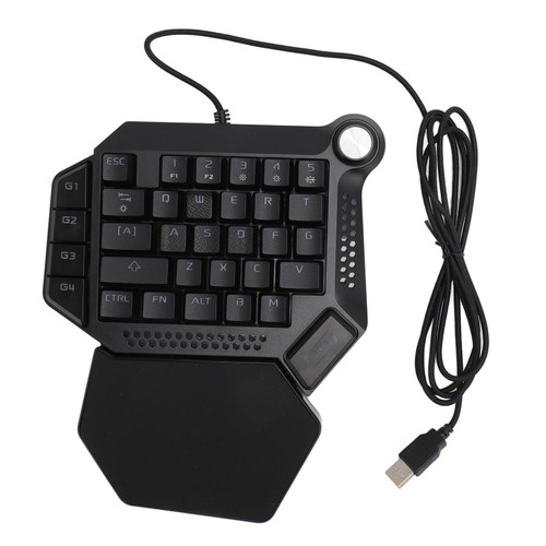 Yoidesu One Handed 33 Key Professional Gaming Keypad, RGB Mechanical Gaming Keyboard with 4 Onboard Macro Keys, Wrist Rest