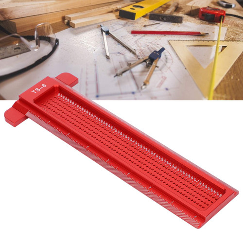 BstXqty T?Type Ruler Hole Scriber, Aluminum Alloy Professional Scriber Hand Measuring Tool, Mini Line Scribing Woodworking Carpenter Crossed?Out Tool 0-8in TS-8