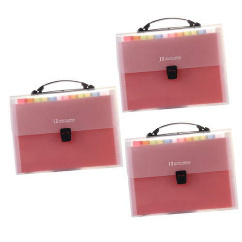 VILLCASE 3pcs Folder a4 Document Holder Clip Expanding File Wallet File Document Bag Expandable Filing Organizer Paper Organizer File Organizer Accordion Office Retainer pp Test Paper