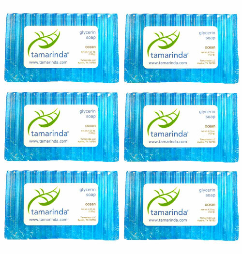 tamarinda Ocean Glycerin Soap - SIX 4.25 oz bars.