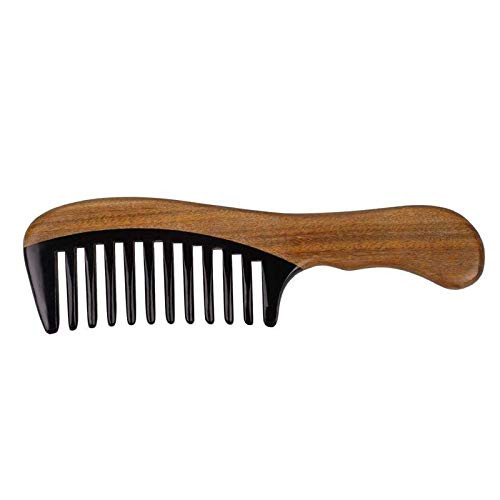 GLOYER Wooden comb Hair Comb No Static Detangling Natural Aroma Handmade Wooden Buffalo Horn Comb Fine Tooth Comb