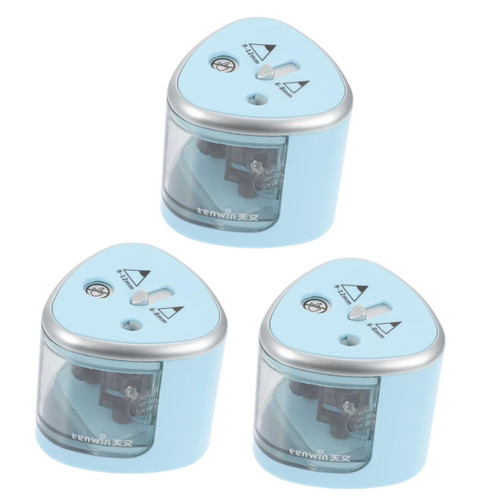 Operitacx 3pcs Electric Pencil Sharpener Dual Holes Pencil Sharpener Heavy Duty Pencil Sharpener Automatic Turn Pen Student