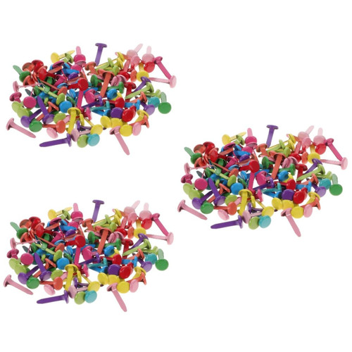 EXCEART 3pcs 6 Two-Legged Nails Art Craft Brads Paper Fasteners Colors Paper Fasteners Metal Brads for Paper Brads for Paper Crafts Kids Crafts Paper Brads Mini Iron Child Accessories