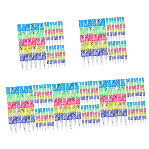 Toddmomy 100 Pcs Cartoon Bear Pencil Colored Pencils Kids Stacking Pencils Stackable Pencils Christmas Pencils for School Handwriting Pencils Kid Pencils Student Knotty Lead Office Supplies