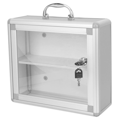 Hemoton Box Portable medicine box portable medicine case wall-mounted medicine cabinet portable first aid kit travel first aid kit medic storage bin medicine organizer first aid case key