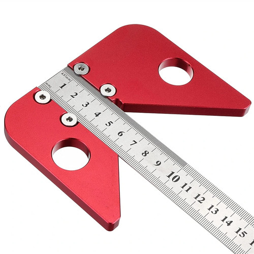 Precision Woodworking Ruler Woodworking Center Scriber 45 Degrees Angle Line Caliber Ruler Wood Measuring Scribe Tool for Carpenter Work, Measuring and Layout