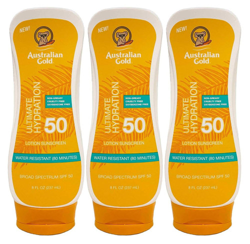 Australian Gold Spf#50 Lotion Ultimate Hydration 8 Ounce (237ml) (Pack of 3) Australian Gold Spf#50 Lotion Ultimate Hydration 8 Ounce (237ml) (Pack of 3)