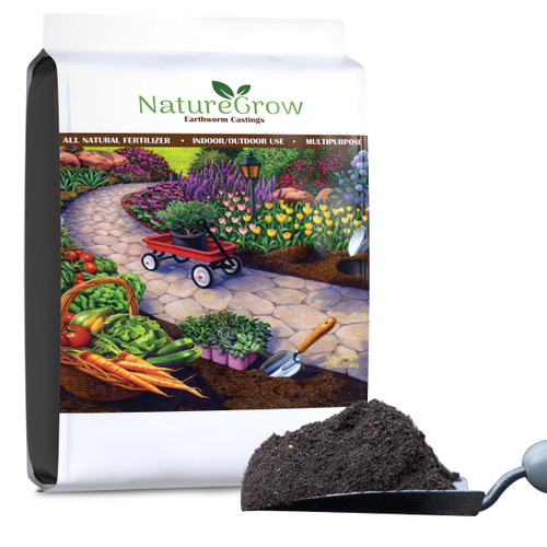 NatureGrow Earth Worm Castings, Worm Castings Organic Fertilizer Includes Humic Acid, Earthworm Castings - Pure Worm Castings for Gardening, Organic Worm Casting (40lb)