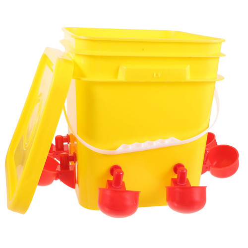 Yardwe 1 Set Chicken Waterer Chick Waterer Plastic Containers Food Containers Chick Feeders Pet Bird Feeder Poultry Chicken's Food Bucket Chicken Supplies or Medium Chick Supplies