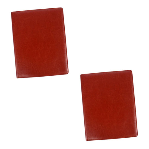 TEHAUX 2 Pcs Leather Folder Leather Portfolio Document Holder Document Organizer Paper File Clip Folder Leather Business Portfolio Document Padfolio Paper Folders Notebook A4 Calculator