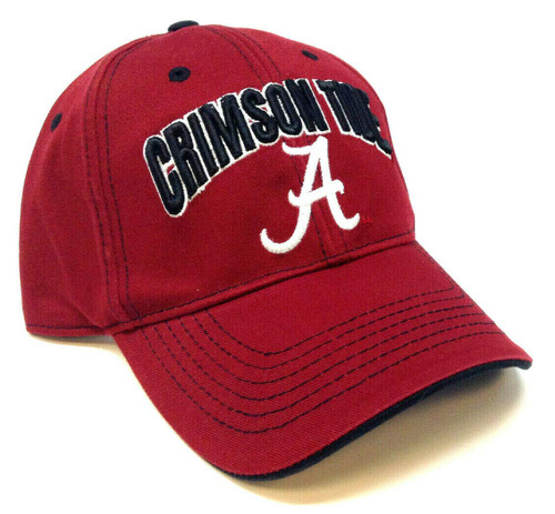 Captain Alabama Crimson Tide Text Logo Red Curved Bill Adjustable Hat Captain Alabama Crimson Tide Text Logo Red Curved Bill Adjustable Hat