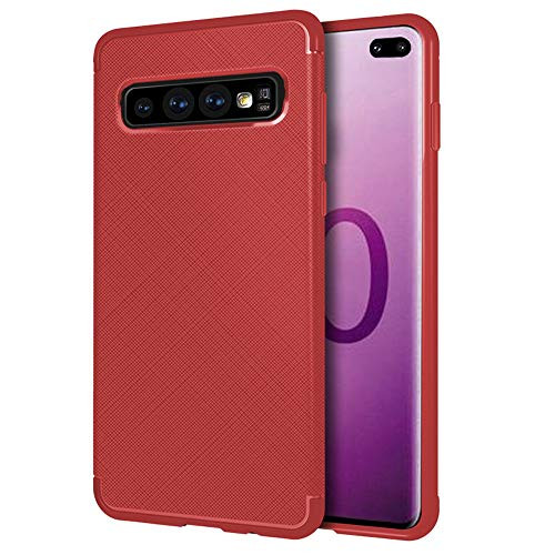 S10Plus Case Compatible with Samsung Galaxy S10 Plus Cases Matte 10Plus Cover Soft & Flexible TPU Ultra Slim Thin S 10 10S Plus Protective Phone Bumper for Samsung Galaxy S10+ 6.4 inch 2019 (Red)