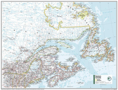 National Geographic Maps: Eastern Canada Wall Map - Compact - 21.5 x 16.25 inches - Front Lamination National Geographic Maps: Eastern Canada Wall Map - Compact - 21.5 x 16.25 inches - Front Lamination