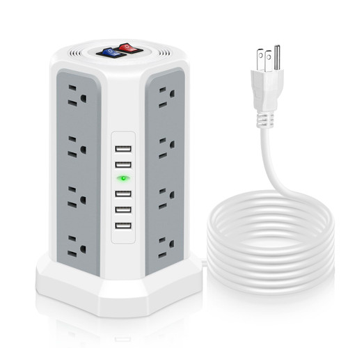 ODOM Power Strip Electric Tower, 3250W Surge Protector with 16 Outlets 5 USB Ports, 6 Ft Extension Cord with Multiple Outlets, Multi Plug Outlet Extender Desktop Charging Station, Home Office Desk ODOM Power Strip Electric Tower, 3250W Surge Protector with 16 Outlets 5 USB Ports, 6 Ft Extension Cord with Multiple Outlets, Multi Plug Outlet Extender Desktop Charging Station, Home Office Desk