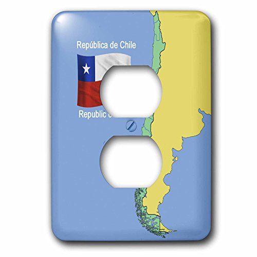 3dRose lsp_51728_6 Map and Flag Republic of Chile Printed in English and Spanish. Outlet Cover 3dRose lsp_51728_6 Map and Flag Republic of Chile Printed in English and Spanish. Outlet Cover