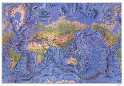 National Geographic World Ocean Floor - 42.5 x 29.5 inches - Laminated