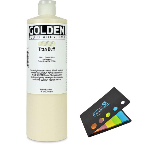 Lumintrail Golden Fluid Acrylic Paint, Titan Buff, 16 Fl. Oz. Bottles, Color Acrylic Paints Sticky Notes