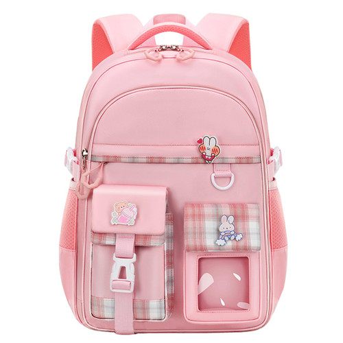 WYCY School Backpacks for Girls Kawaii Backpack Large Capacity Kids School Bag for Girls 6-12 Years Old (Pink)