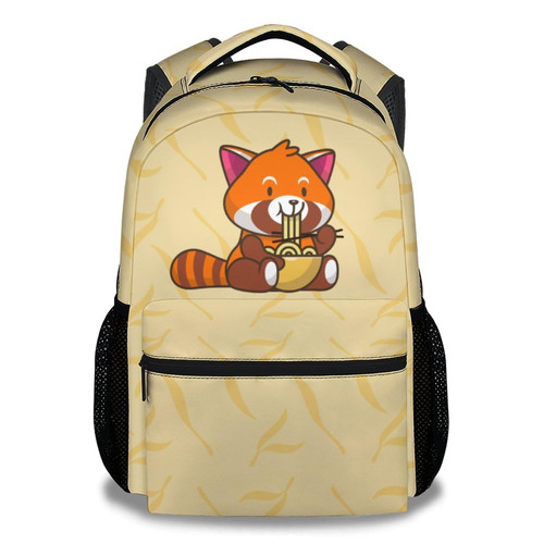 MEETUHONEY Red Panda Backpack for Girls - 16 Inch Cute Backpack for School - Yellow Lightweight Durable Bookbag for Kids