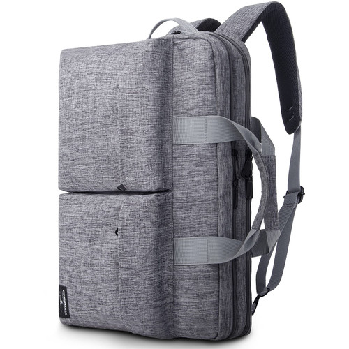 KINGSLONG 17 17.3 Inch Convertible Laptop Backpack,Laptop Messenger Bag Briefcase Handbag with Shoulder Strap for Men Women, Grey