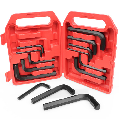 PAKNMAN 14-Piece Jumbo Allen Wrench Set, Extra Large Hex Key Set, SAE & Metric, MM (8mm-19mm), SAE (1/4"-3/4)
