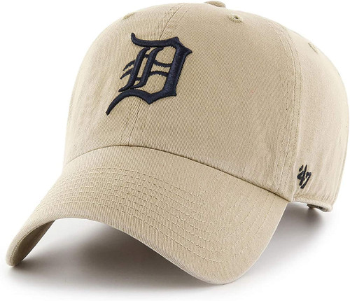 '47 MLB Khaki Clean Up Adjustable Baseball Dad Hat Cap, Adult One Size (Detroit Tigers) '47 MLB Khaki Clean Up Adjustable Baseball Dad Hat Cap, Adult One Size (Detroit Tigers)