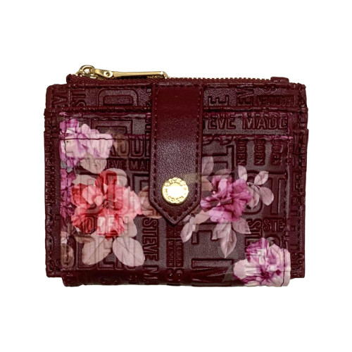 Steve Madden Embossed & Print Card Case Wallet (WINE)