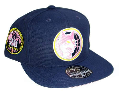 Mitchell & Ness Minnesota Timberwolves Legend 20 Seasons Fitted Size 7 1/4 Hat Cap - Navy and Pink