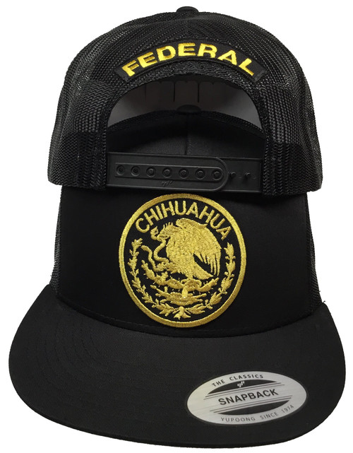 Chihuahua Mexico Logo Federal 2 Logos Hat Black Mesh