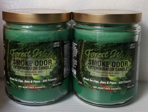 Smoke Odor Exterminator 13oz Jar Candle, Forest Walk Two Pack.