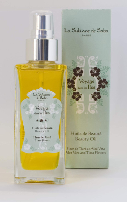 La Sultane de Saba Tiare Flower Aloe Vera Beauty Oil Voyage dans les Iles