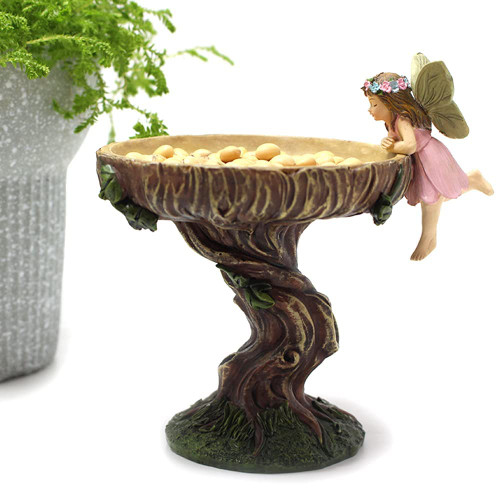 Wild Bird Feeders,Bird Bath Bowl for Garden,Birds Food Dispenser Feeders, Angel Girl Fairy Garden Statue Bird Feeder Bath Tray Gift
